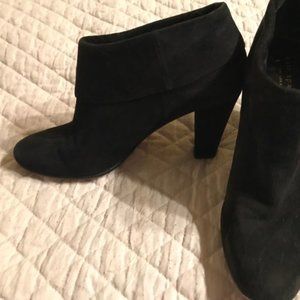 Kate Spade New York Black Suede Fold-over Booties, Women's 7